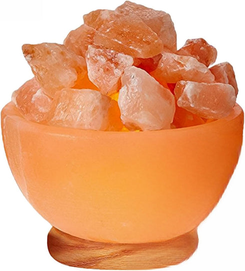 Himalayan Glow Salt Bowl lamp with Salt Chunks